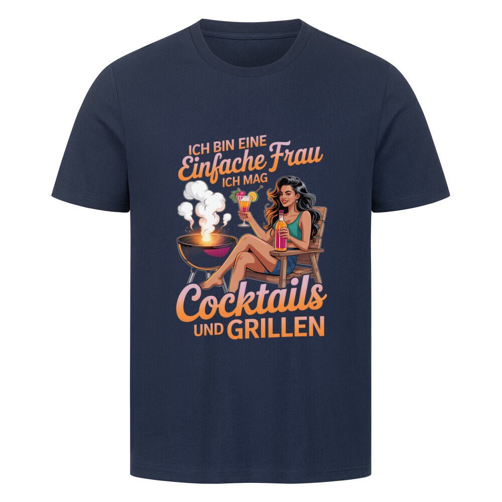 Einfache Frau - Cocktails und Grillen - HigherBlanks Premium T-Shirt | T-Shirt | Meatware