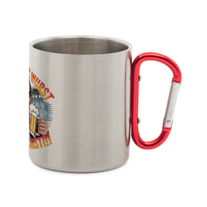 First comes the wurst then the Durst - Edelstahl - Tasse mit Karabiner | Mug | Meatware