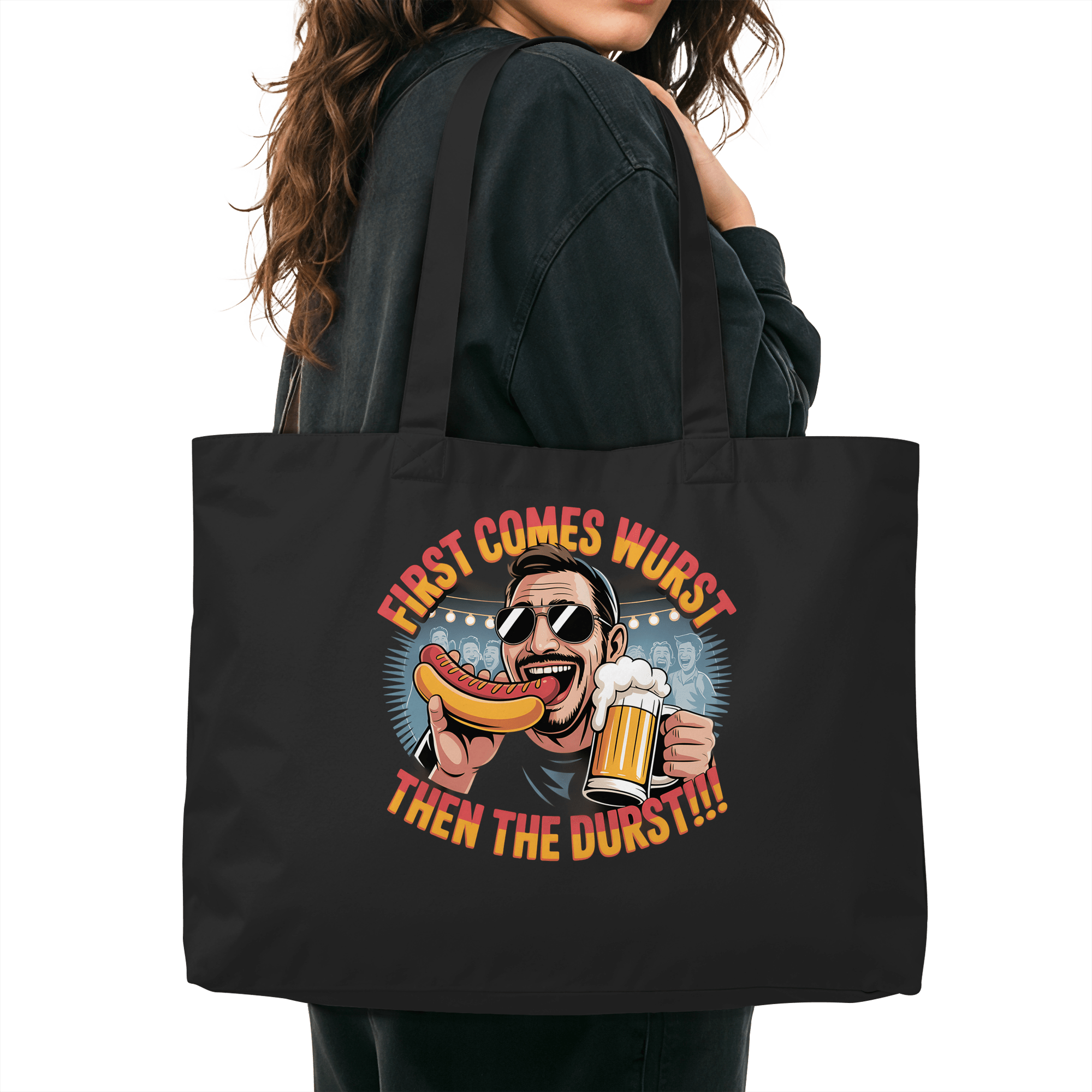 First comes the wurst then the Durst - Organic Shopping - Bag | Taschen | Meatware