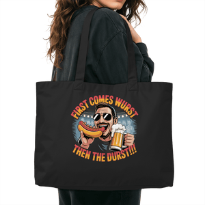 First comes the wurst then the Durst - Organic Shopping - Bag | Taschen | Meatware