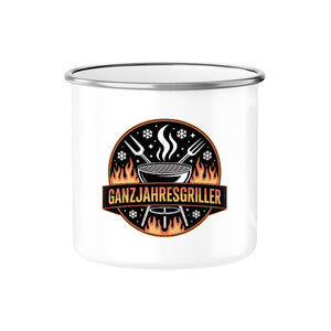 Ganzjahresgriller - Logo - Emaille Tasse | Mug | Meatware