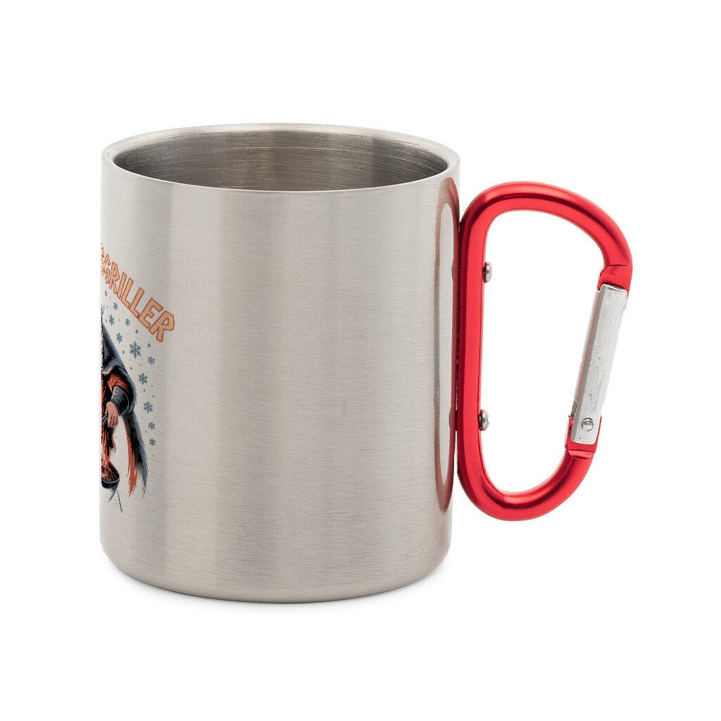 Ganzjahresgriller - Wikinger - Edelstahl - Tasse mit Karabiner | Mug | Meatware