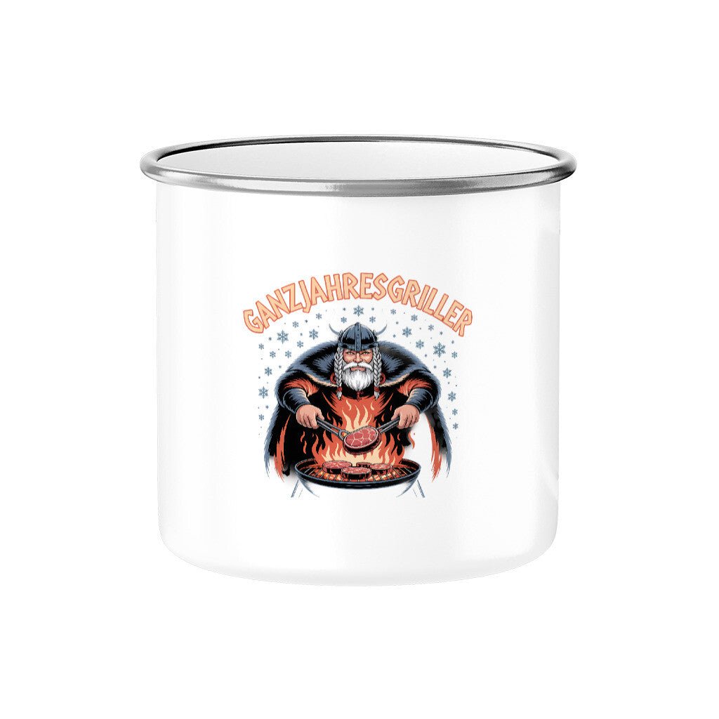 Ganzjahresgriller Wikinger - Emaille Tasse | Mug | Meatware