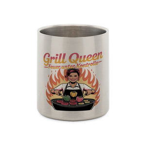 Grill Queen – Feuer unter Kontrolle - Edelstahl - Tasse mit Karabiner | Mug | Meatware