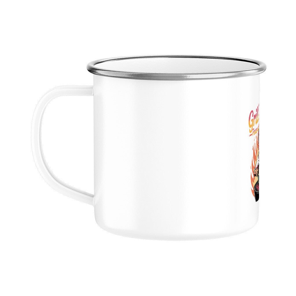 Grill Queen – Feuer unter Kontrolle - Emaille Tasse | Mug | Meatware