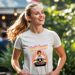 Grill Queen – Feuer unter Kontrolle - HigherBlanks Premium T-Shirt | T-Shirt | Meatware