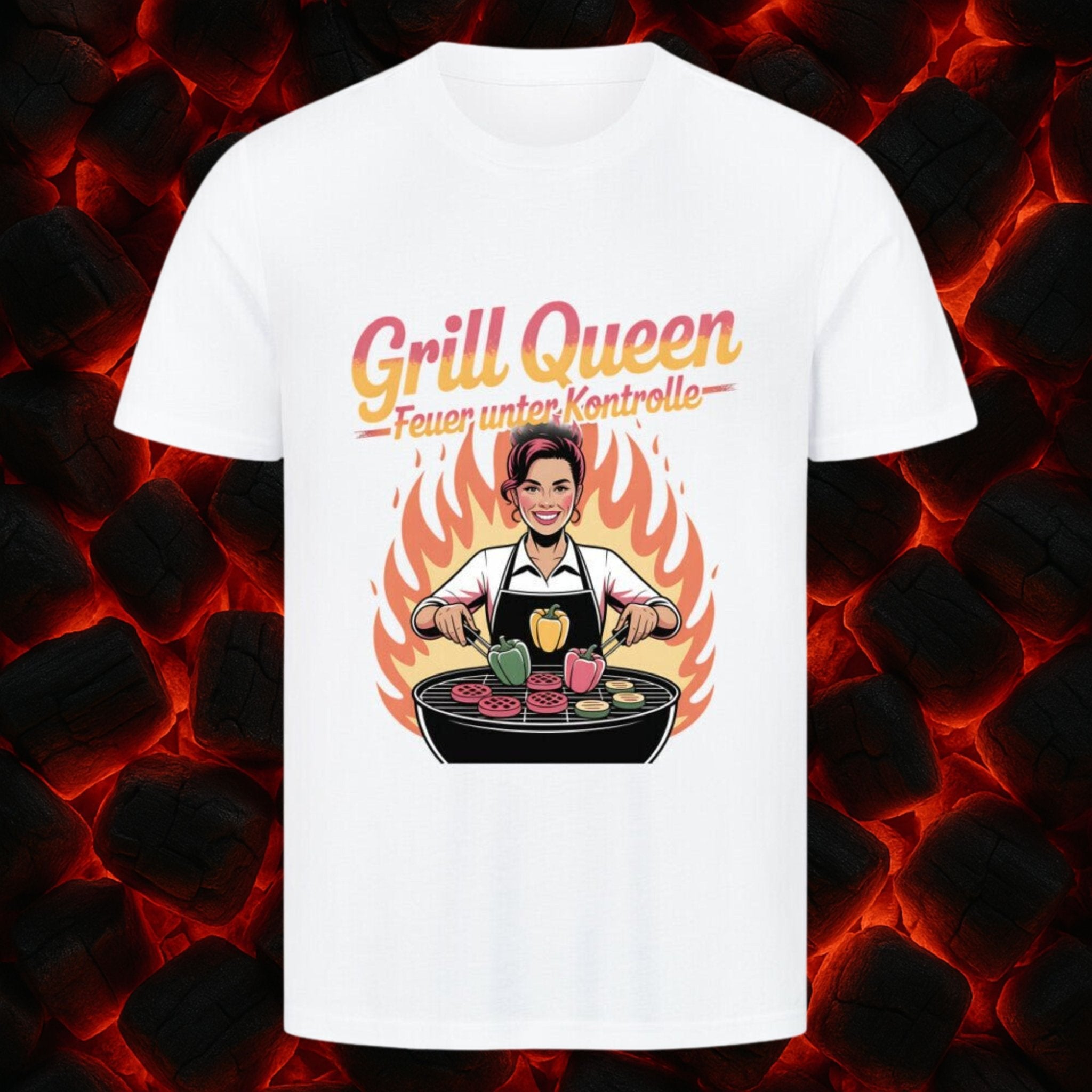 Grill Queen – Feuer unter Kontrolle - HigherBlanks Premium T-Shirt | T-Shirt | Meatware