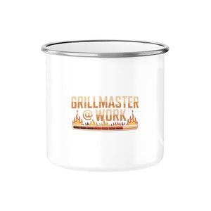 Grillmaster @Work - Edelstahl - Tasse mit Karabiner - Emaille Tasse | Mug | Meatware