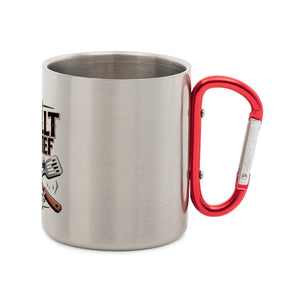 Hier grillt der Chef persönlich - Edelstahl - Tasse mit Karabiner | Mug | Meatware