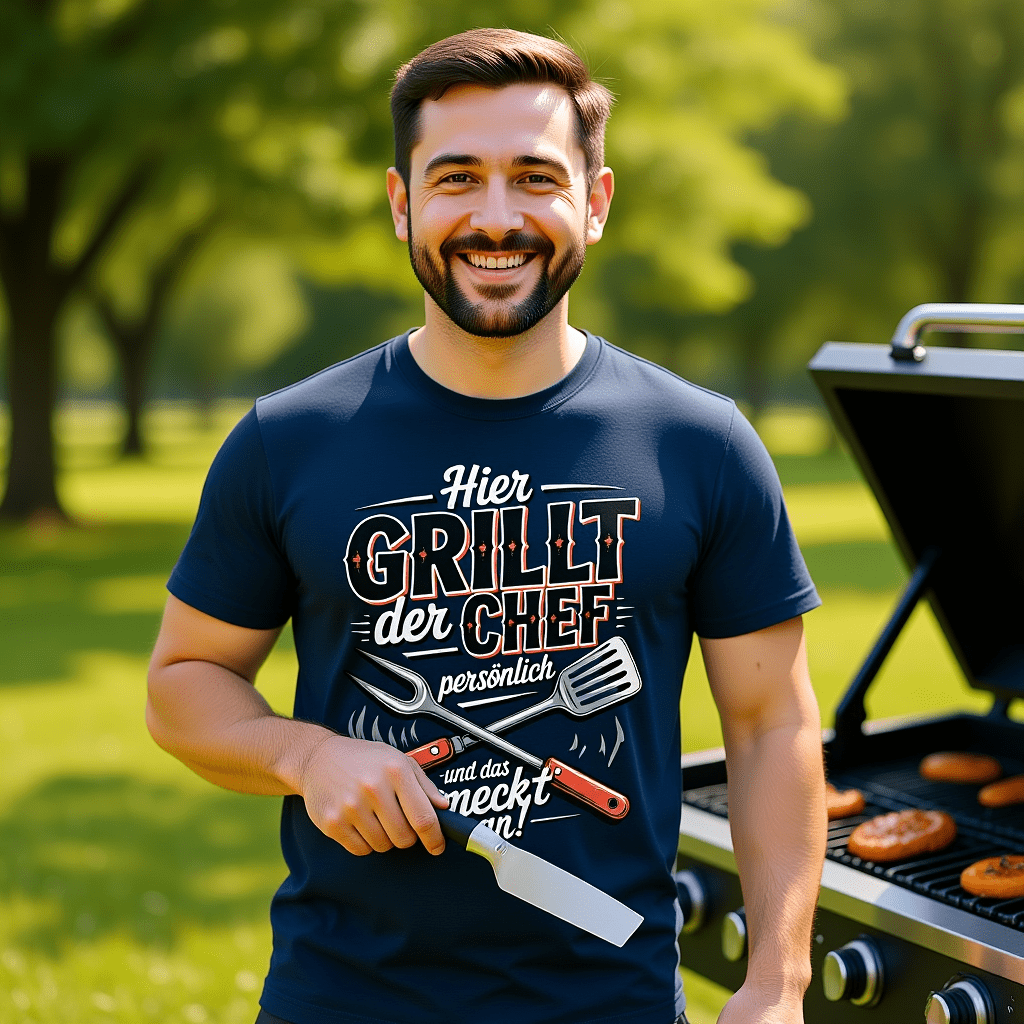 Hier grillt der Chef persönlich - HigherBlanks Premium T-Shirt | T-Shirt | Meatware