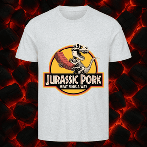 Jurassic Pork – Meat Finds a Way - HigherBlanks Premium T-Shirt | T-Shirt | Meatware
