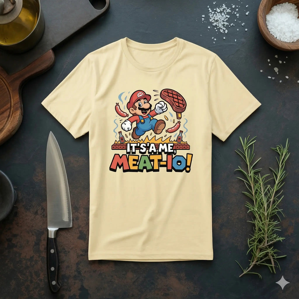Meat-io Kinder T-Shirt – Organic Cotton | Lustiges Gamer & Fleisch Mashup