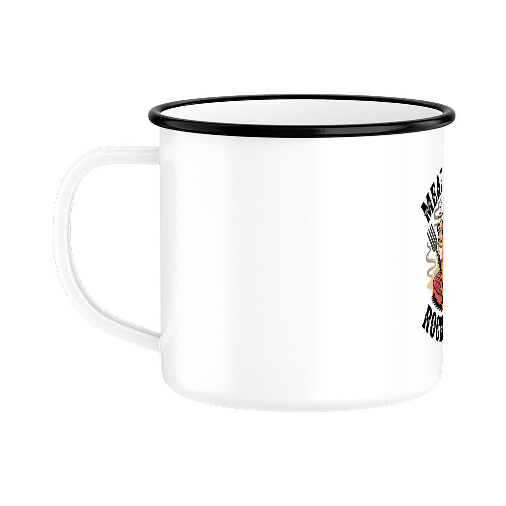 Meat, Beer & Rock N roll - Emaille Tasse | Mug | Meatware