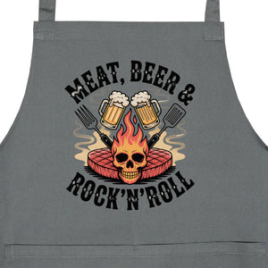 Meat, Beer & Rock N roll - Grillschürze | Apron | Meatware