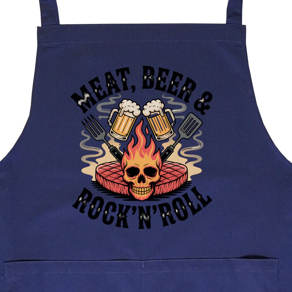 Meat, Beer & Rock N roll - Grillschürze | Apron | Meatware