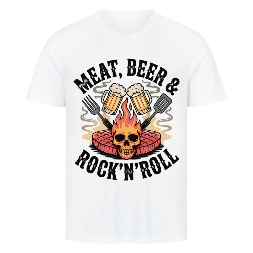 Meat, Beer & Rock N roll - HigherBlanks Premium T-Shirt | T-Shirt | Meatware