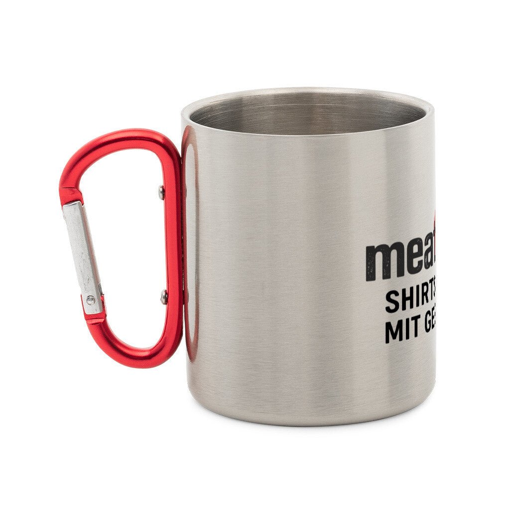 Meatware Logo - Edelstahl - Tasse mit Karabiner | Mug | Meatware