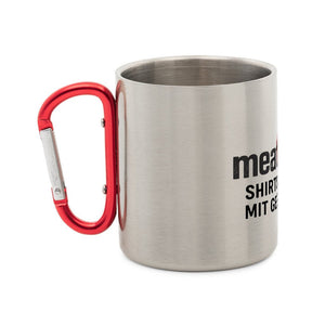 Meatware Logo - Edelstahl - Tasse mit Karabiner | Mug | Meatware