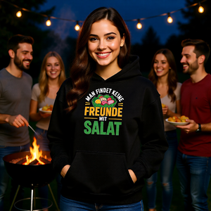 Oversized Hoodie mit Man findet keine Freunde mit Salat von Meatware im BBQ-Lifestyle Look“