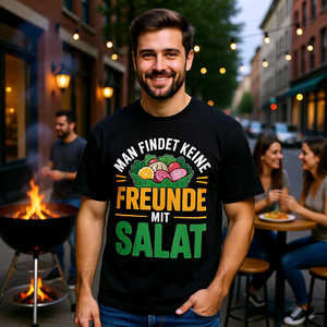 Oversized Shirt mit Man findet keine Freunde mit Salat von Meatware im BBQ-Lifestyle Look