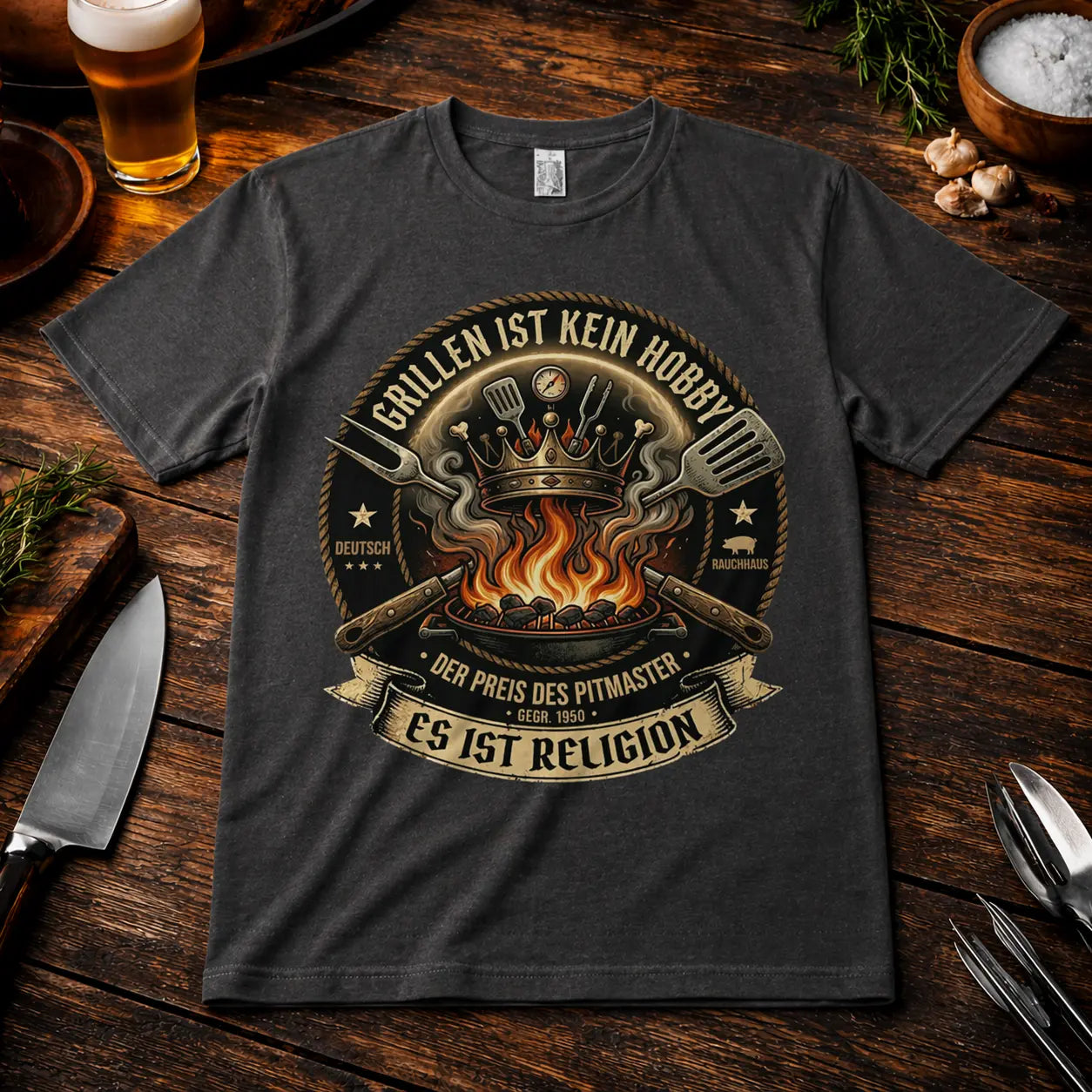 meatware-premium-tshirt-graphit-grillen-ist-kein-hobby-pitmaster-bbq-mockup-holztisch