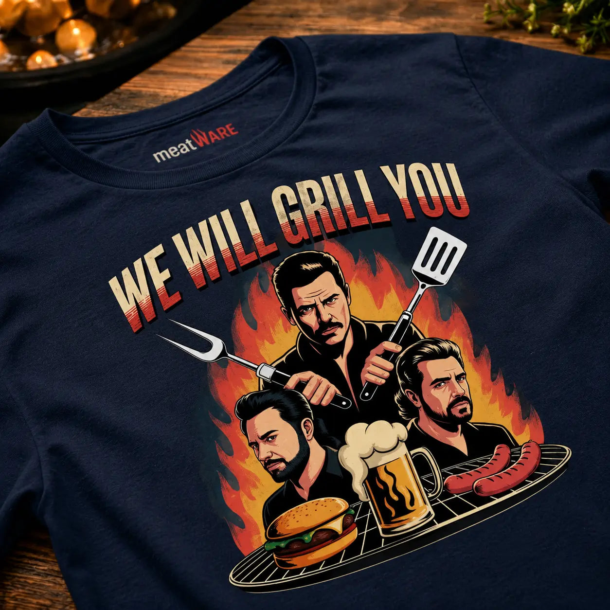 🔥 We Will Grill You – BBQ Rockshirt für echte Grillhelden
