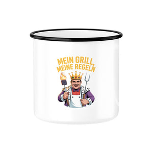 Mein Grill, meine Regeln - Emaille Tasse | Mug | Meatware