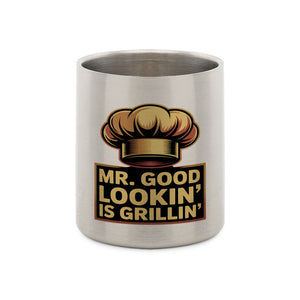 Mr. Good Lookin’ is Grillin’ – Edelstahl - Tasse mit Karabiner | Mug | Meatware