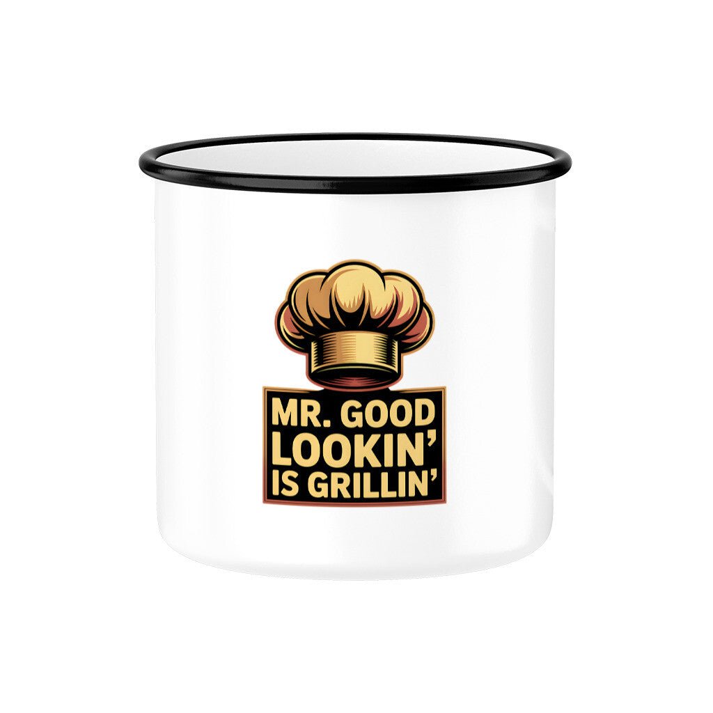 Mr. Good Lookin’ is Grillin’ – Emaille Tasse | Mug | Meatware
