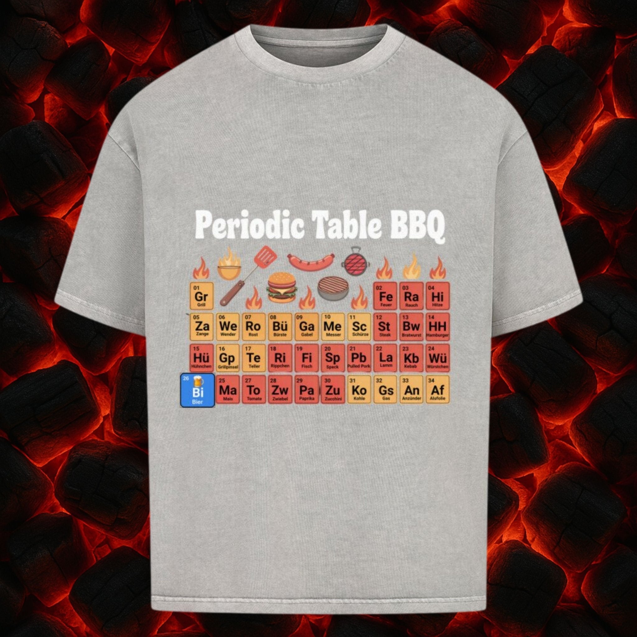 Periodentabelle des Grillens - VACANCY Oversized Shirt | T-Shirt | Meatware