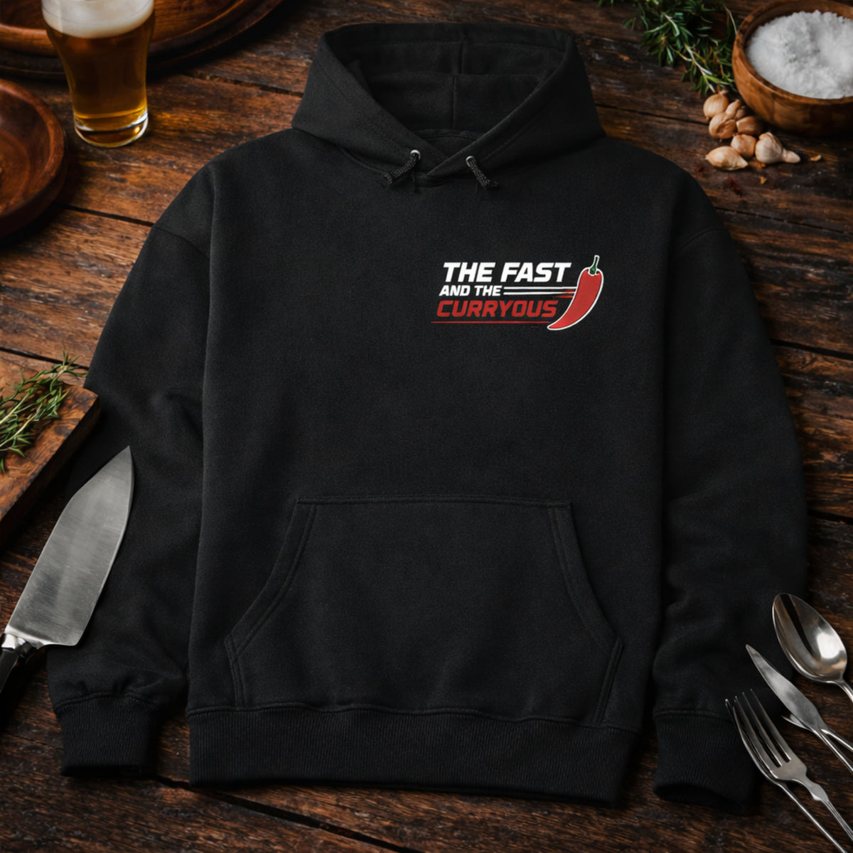 The Fast and the Curryous Streetware Premium Hoodie – Meatware Produktfoto