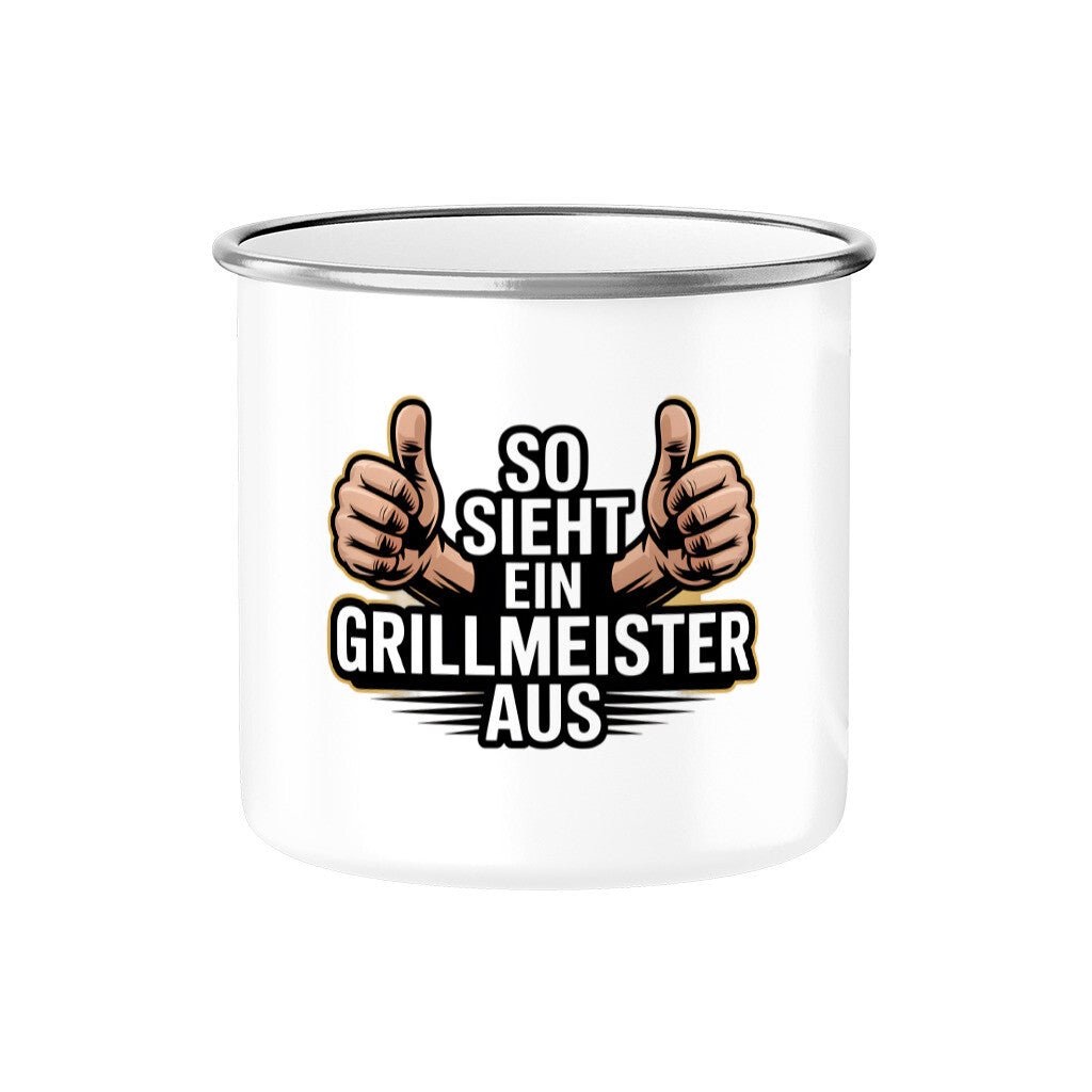 So sieht ein Grillmeister aus - Emaille Tasse | Mug | Meatware