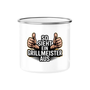 So sieht ein Grillmeister aus - Emaille Tasse | Mug | Meatware
