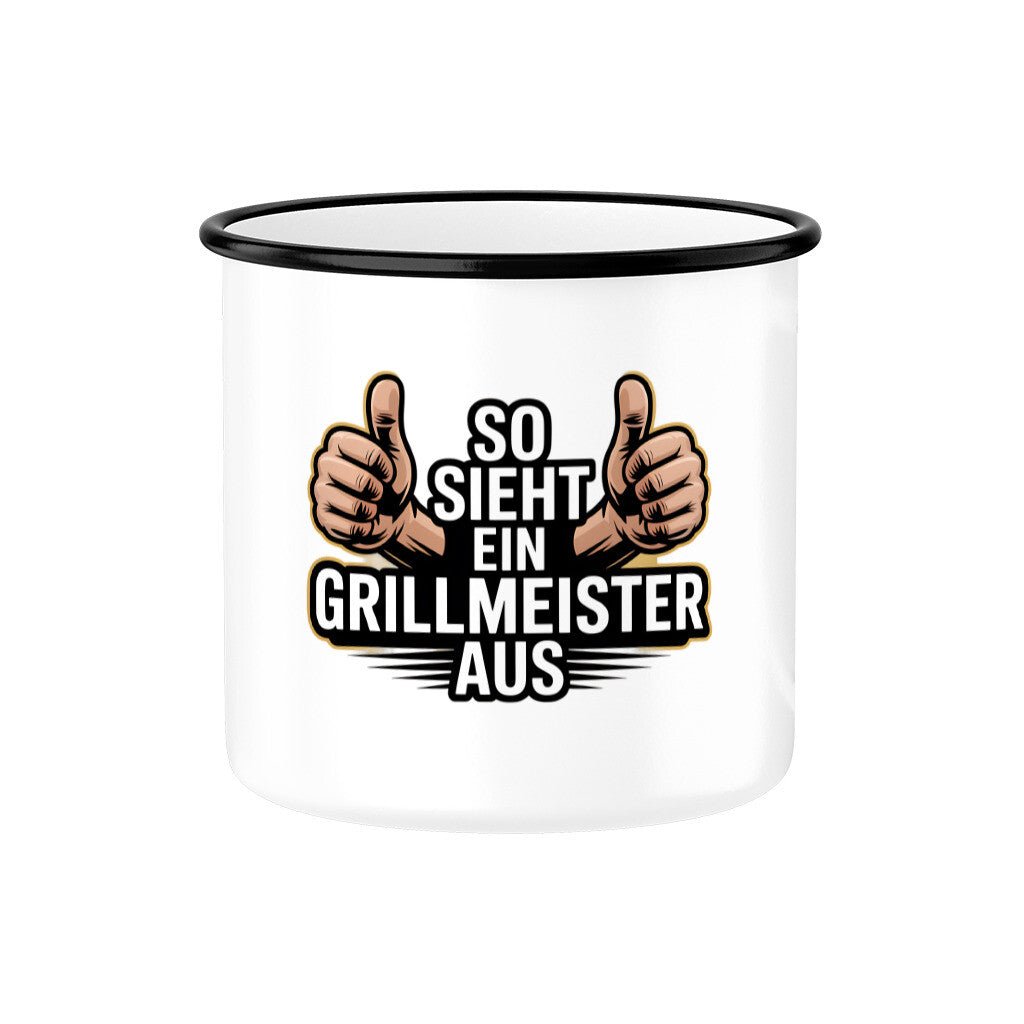 So sieht ein Grillmeister aus - Emaille Tasse | Mug | Meatware