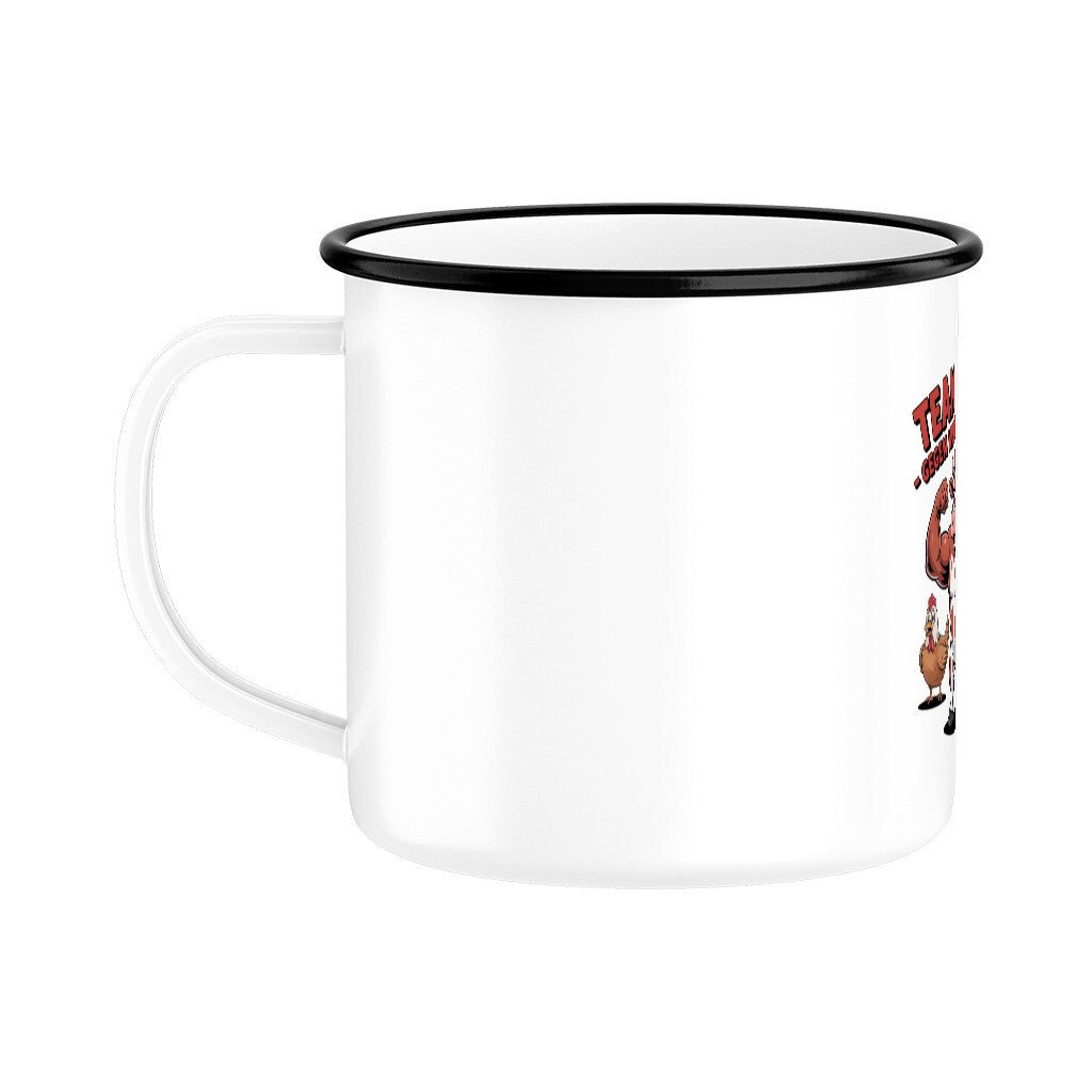 Team Rind - gegen Huhn & Schwein - Emaille Tasse | Mug | Meatware