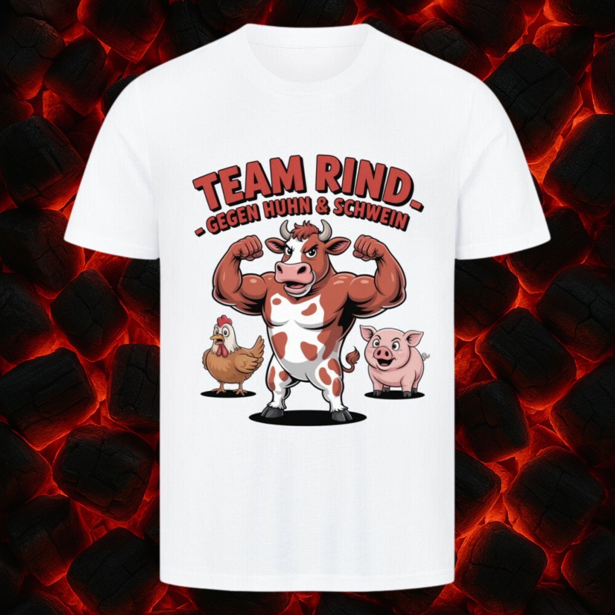 Team Rind - Gegen Huhn & Schwein - HigherBlanks Premium T-Shirt | T-Shirt | Meatware