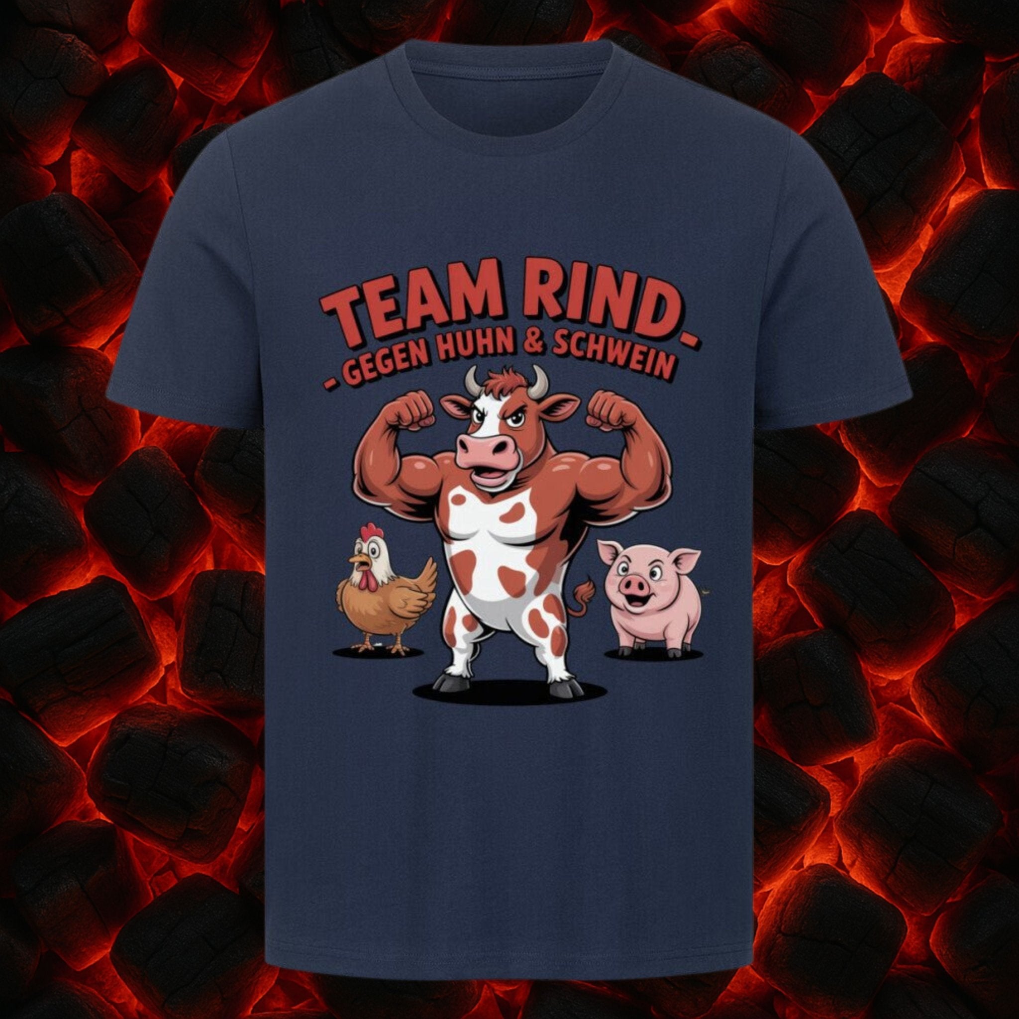 Team Rind - Gegen Huhn & Schwein - HigherBlanks Premium T-Shirt | T-Shirt | Meatware
