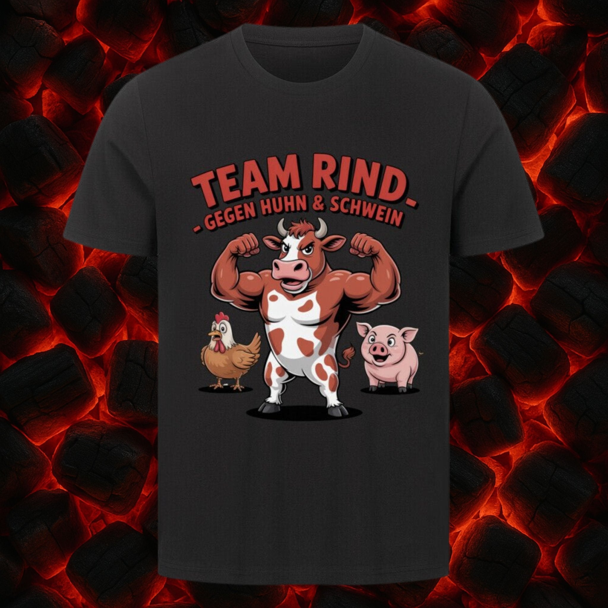 Team Rind - Gegen Huhn & Schwein - HigherBlanks Premium T-Shirt | T-Shirt | Meatware