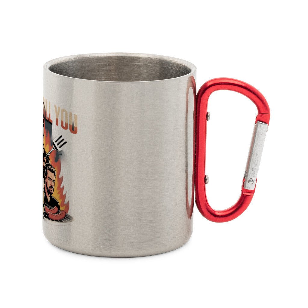 We will grill you - Edelstahl - Tasse mit Karabiner | Mug | Meatware