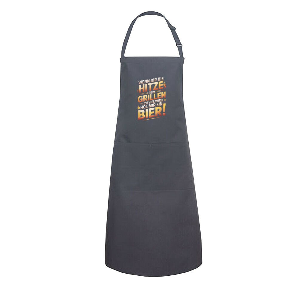 Wenn dir die Hitze beim Grillen zu viel wird, hol mir ein Bier! - Grillschürze | Apron | Meatware