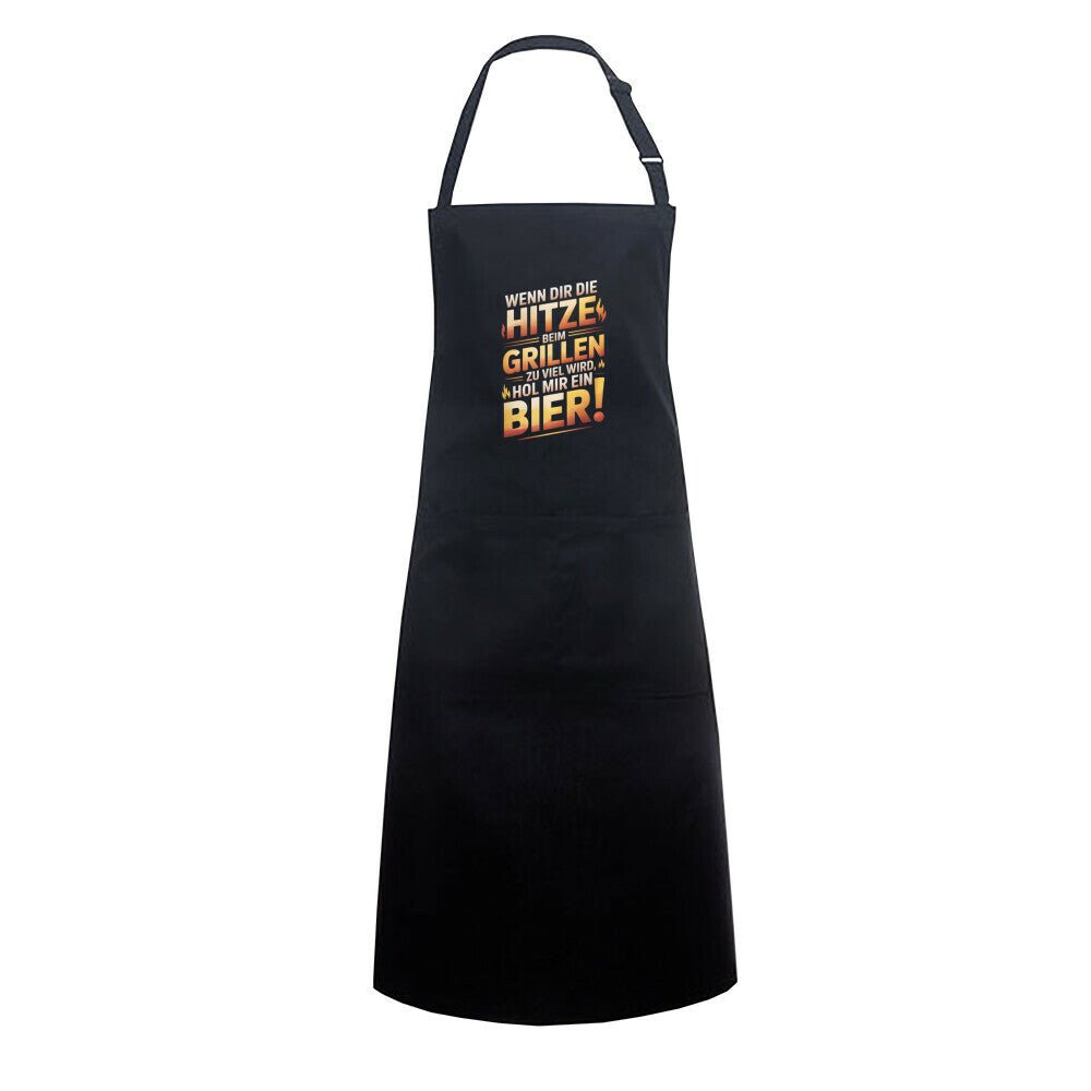 Wenn dir die Hitze beim Grillen zu viel wird, hol mir ein Bier! - Grillschürze | Apron | Meatware