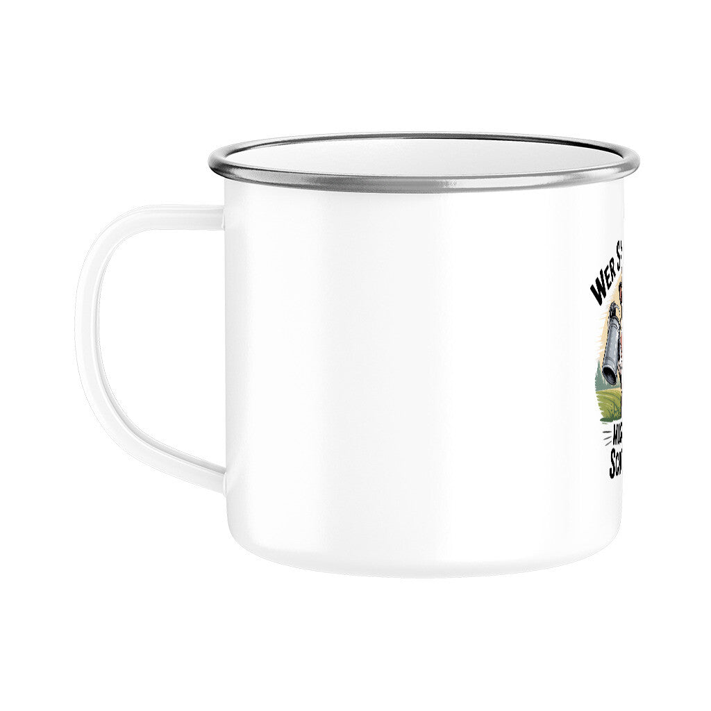 Wer Sahne will, muss Kühe schütteln - Emaille Tasse | Mug | Meatware