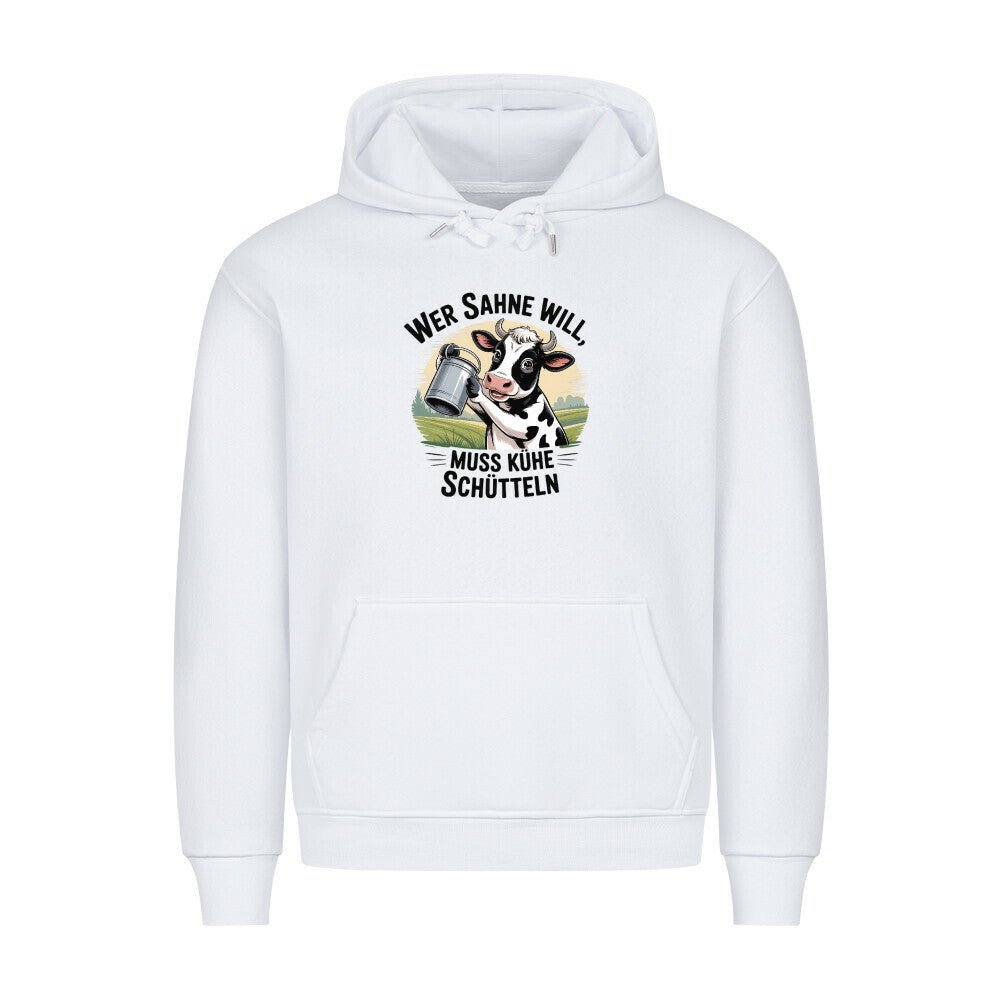 Wer Sahne will, muss Kühe schütteln - HigherBlanks Premium Hoodie | Hoodie | Meatware