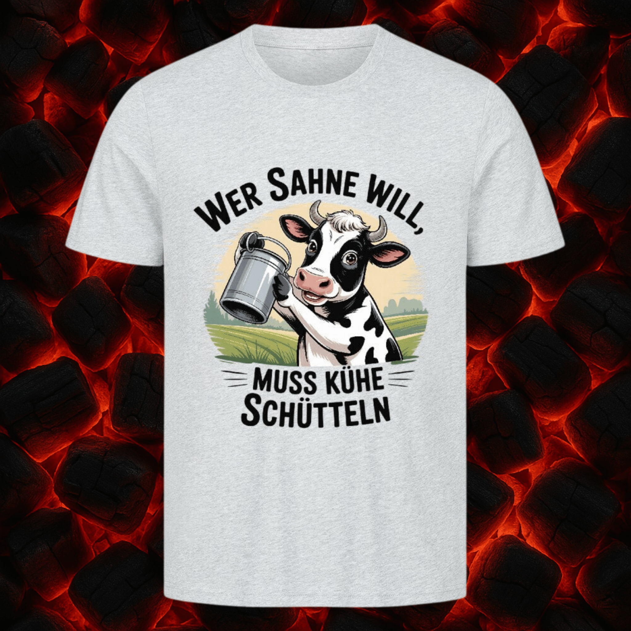 Wer Sahne will, muss Kühe schütteln - HigherBlanks Premium T-Shirt | T-Shirt | Meatware