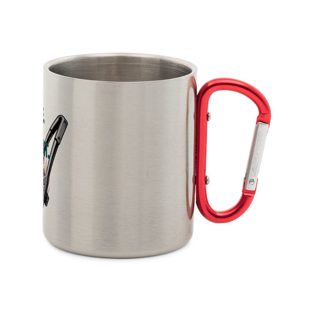 Zange. Glut. Respekt. - Edelstahl - Tasse mit Karabiner | Mug | Meatware