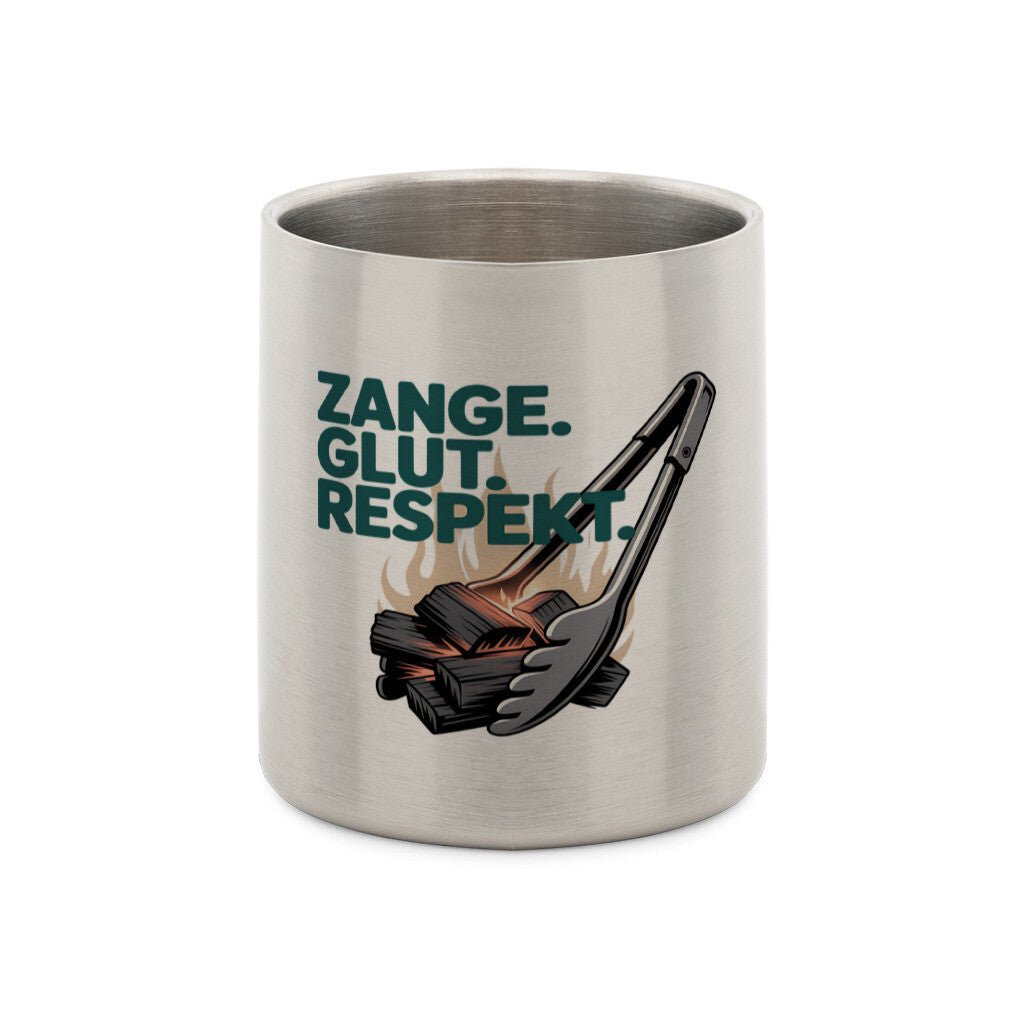 Zange. Glut. Respekt. - Edelstahl - Tasse mit Karabiner | Mug | Meatware