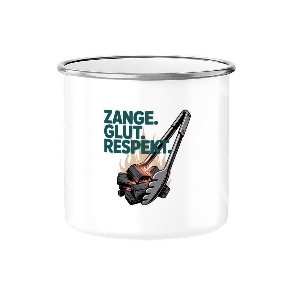 Zange. Glut. Respekt. - Emaille Tasse | Mug | Meatware